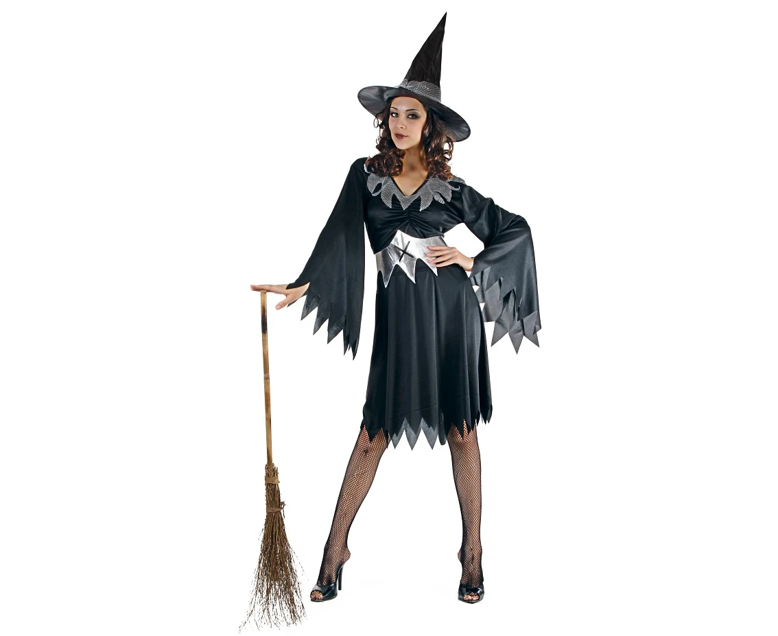 Role play-set for adult Sensual Witch (dress, hat, belt), size M